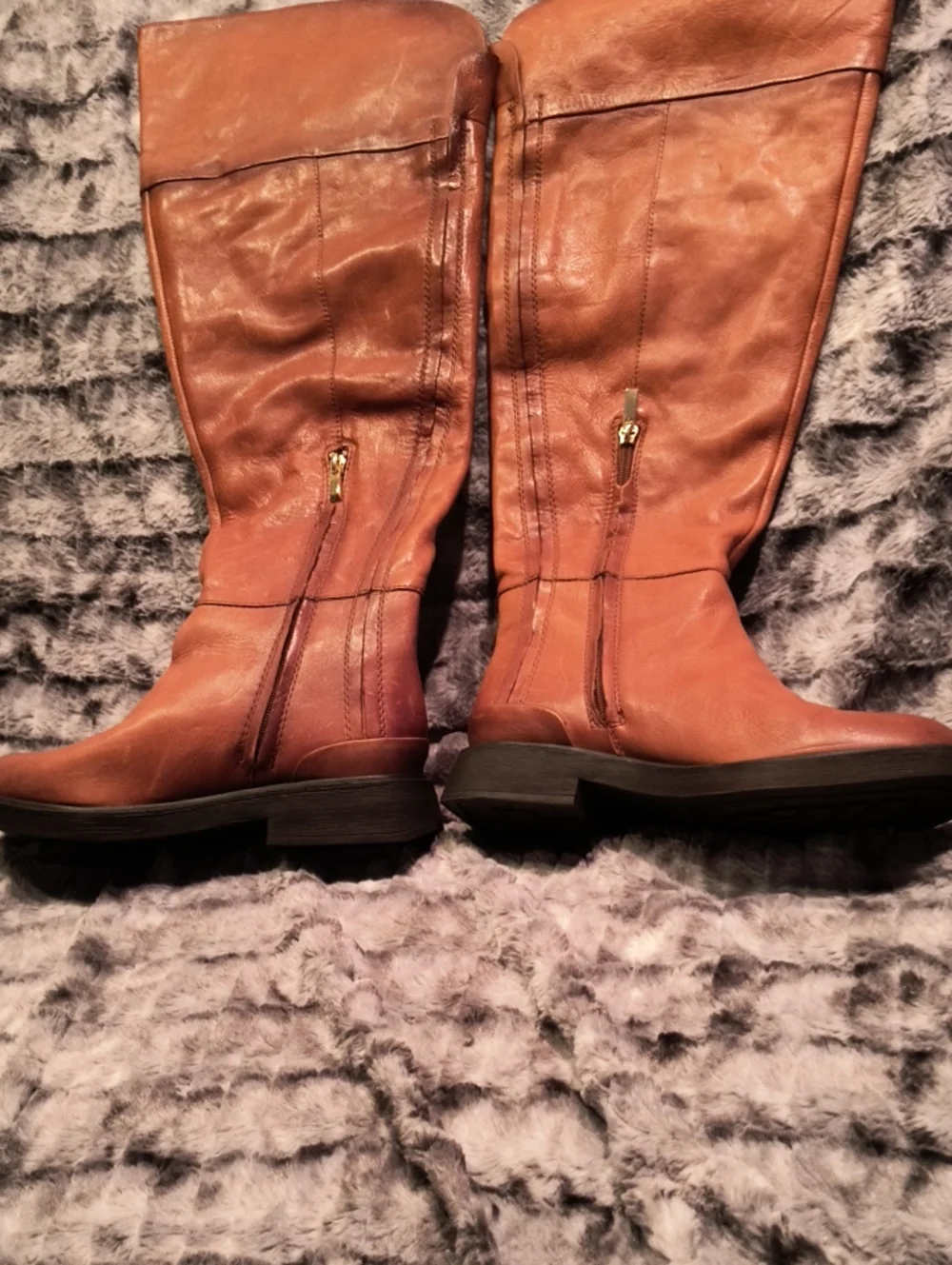 Franco Sarto Tall Over The Knee Leather Riding Boots - Tan Women's